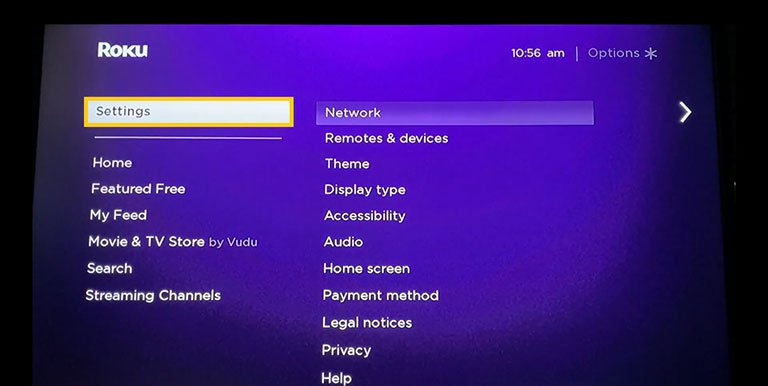 Choose the Settings Menu Choose the Settings Menu