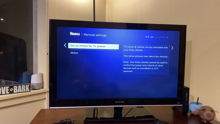 Click on set up remote for TV control Click on set up remote for TV control
