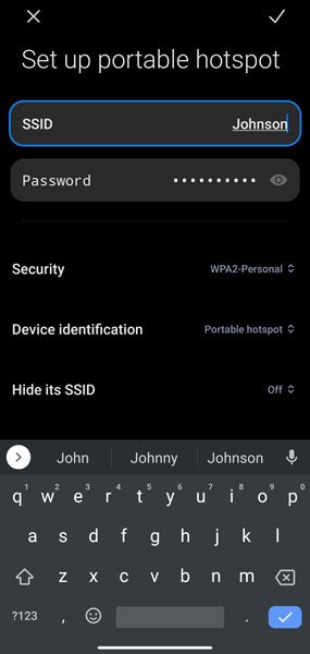 Create a Hotspot Name Create a Hotspot Name