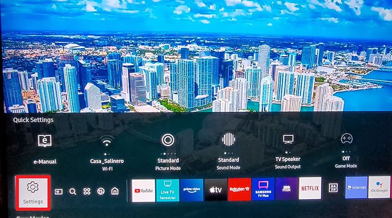 Go to the Settings Go to the Settings