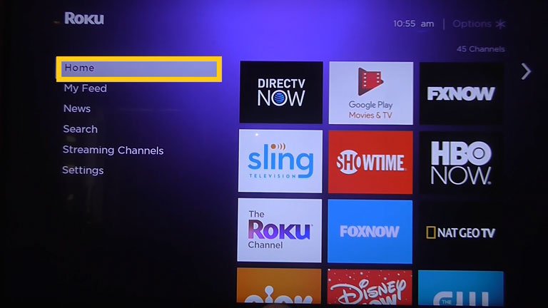 Roku TV home screen Roku TV home screen
