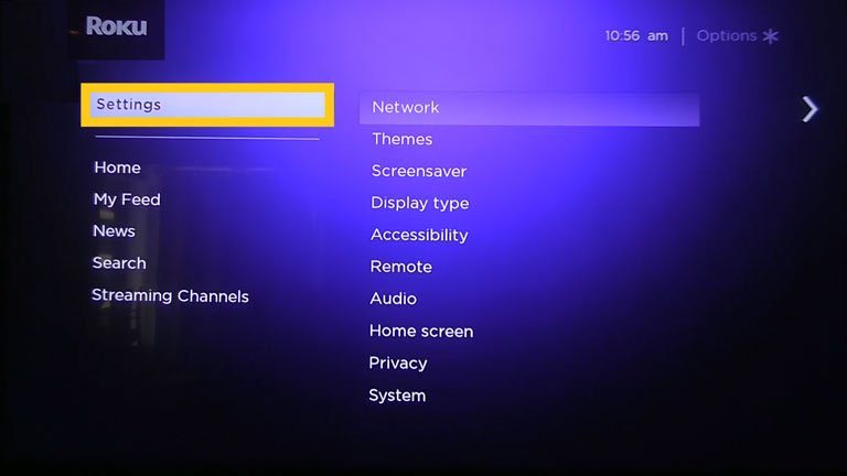Open the settings Open the settings