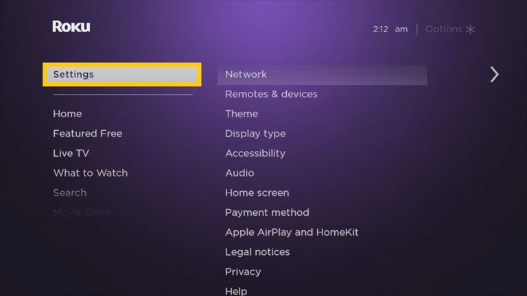 Open the Settings