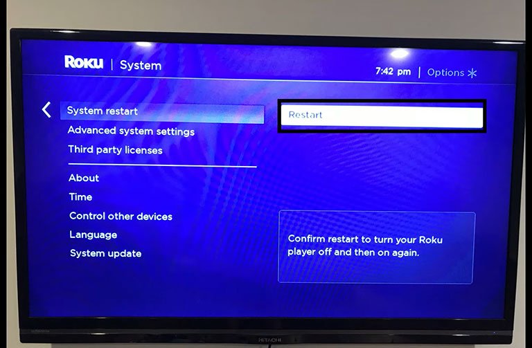 Press on Restart Button Press on Restart Button