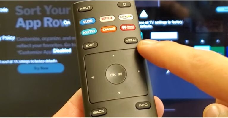 Press the Menu Button on Vizio Remote Press the Menu Button on Vizio Remote