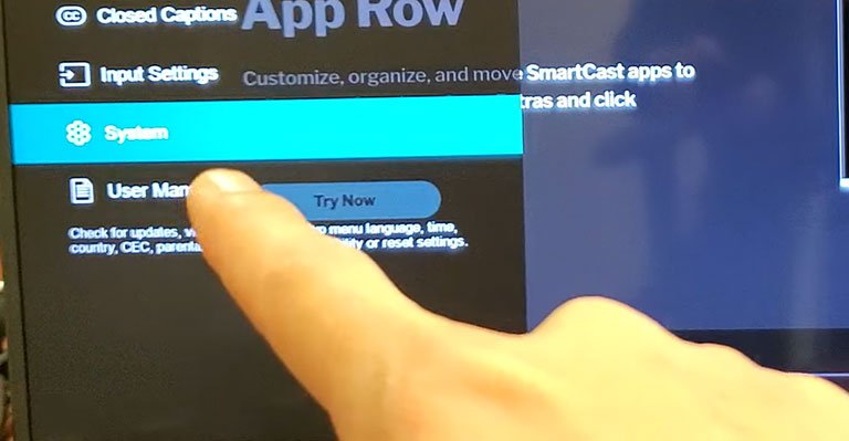 Select System in the Menu Select System in the Menu