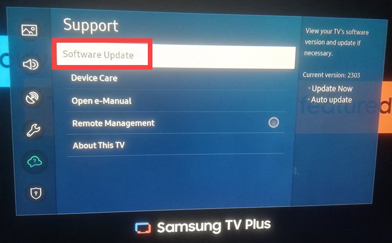 Samsung TV Software Update
