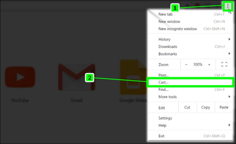 Access Google Chrome Menu Then Click Cast Access Google Chrome Menu Then Click Cast