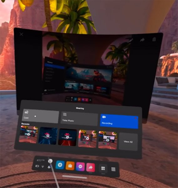 Cast on Oculus Menu