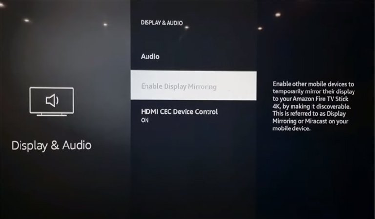 Enable Display Mirroring Enable Display Mirroring