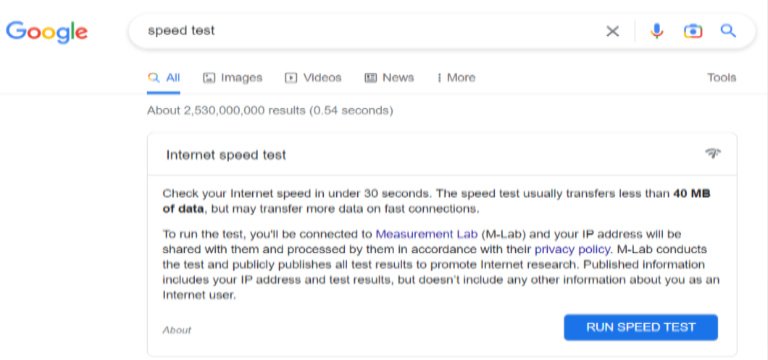 Run Speed Test
