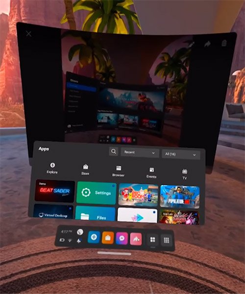 Share on Oculus Menu