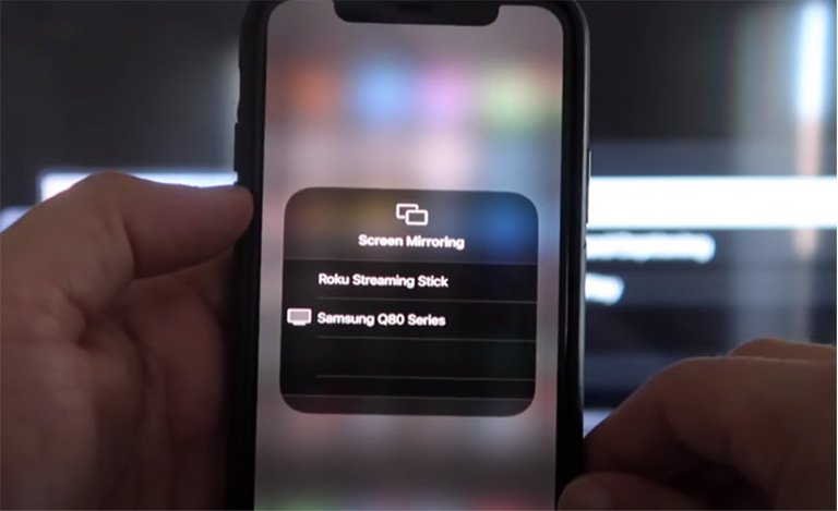 Tap Roku Device for Screen Mirroring