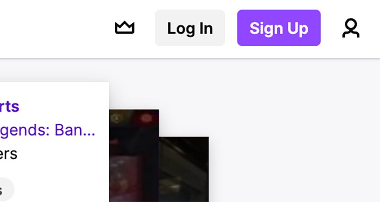 Twitch Log In and Sign Up Buttons Twitch Log In and Sign Up Buttons