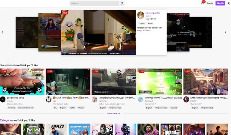 Twitch TV Home Twitch TV Home