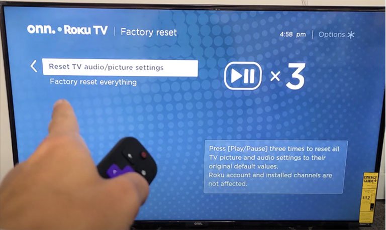 Reset TV Audio/Picture Settings on Roku TV