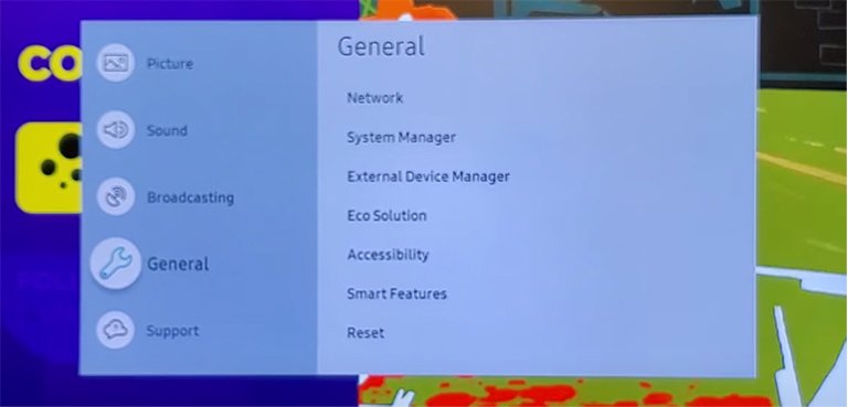 Samsung TV Settings - General