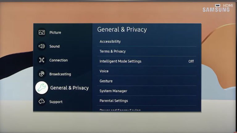Choose General & Privacy Choose General & Privacy