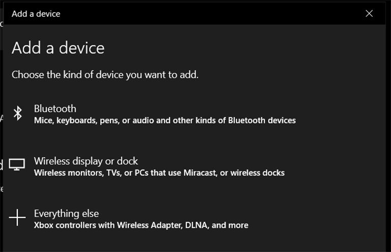 Click on Wireless Display or Dock Click on Wireless Display or Dock
