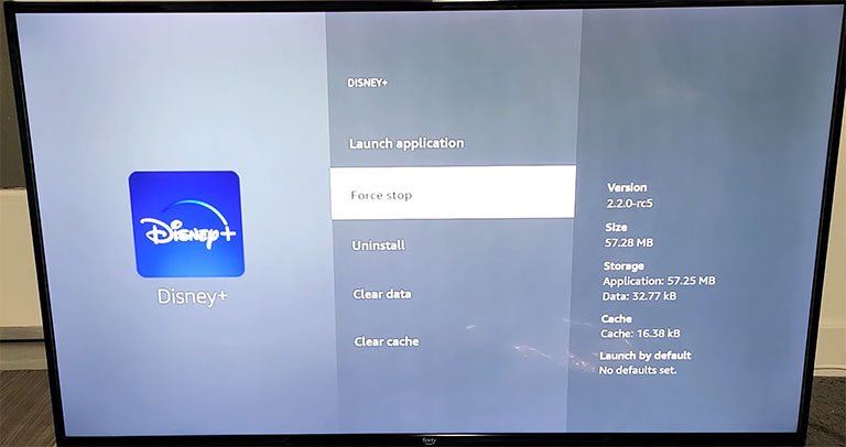 Force Stop the Disney Plus App and Clear Cache