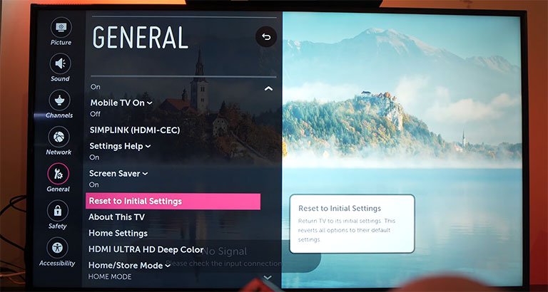 Perform a Factory Reset on LG TV Perform a Factory Reset on LG TV