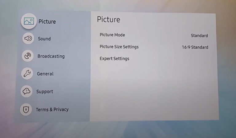 Reset the Picture Settings Reset the Picture Settings