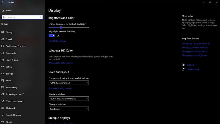Window Display Settings Window Display Settings