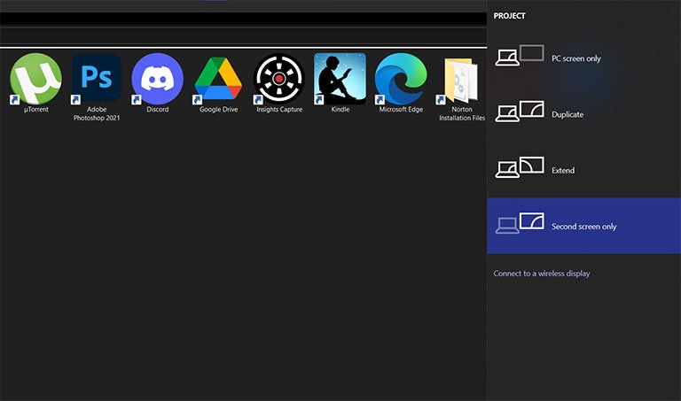 Window Second Screen Only Window Second Screen Only