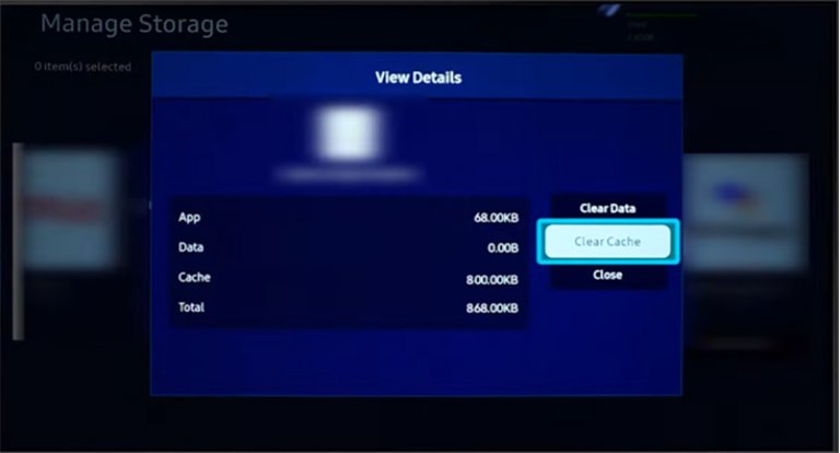 Samsung TV Clear Cache