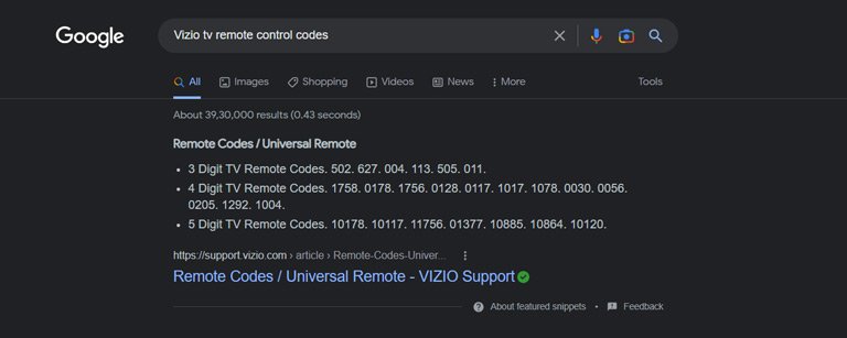 Vizio TV Remote Control Codes Vizio TV Remote Control Codes