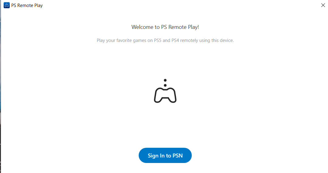 Log in To Your PS Remote Play