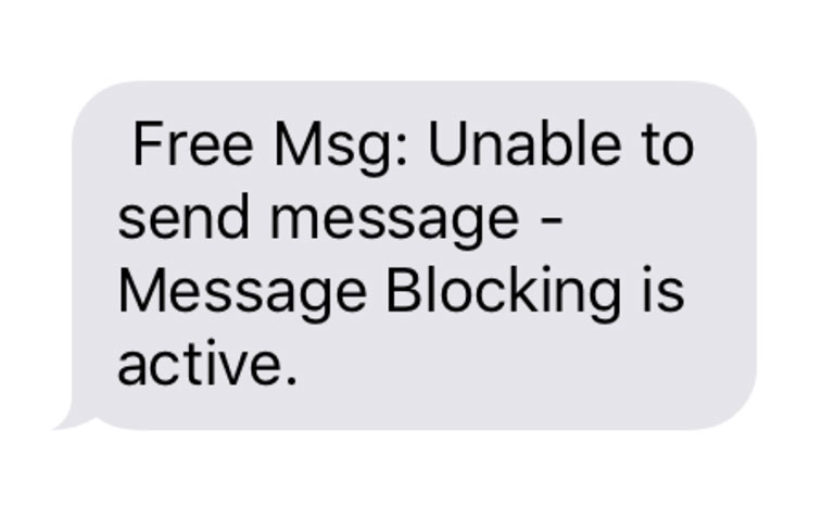 Message Blocking Active on iPhone